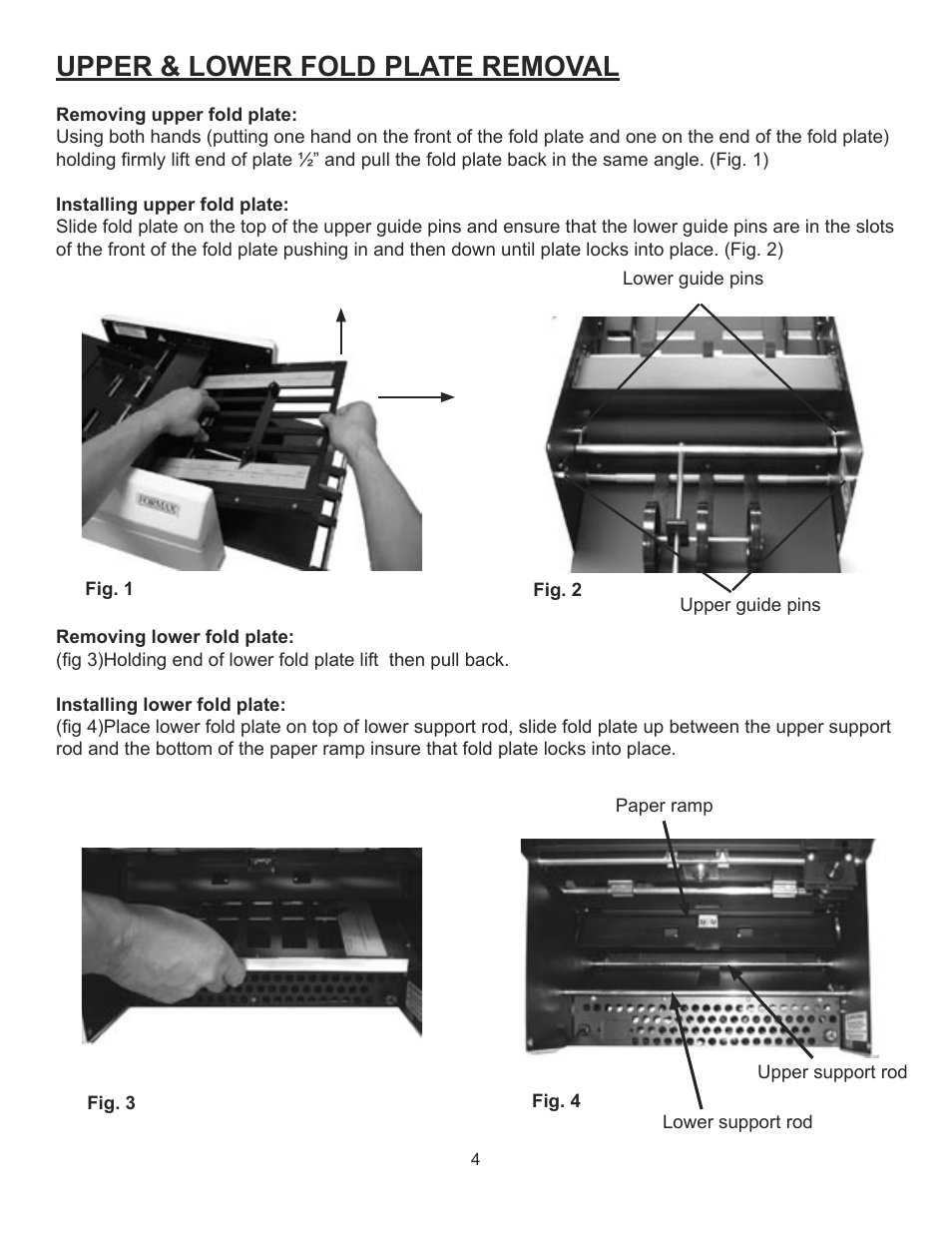 Upper & lower fold plate removal | Formax FD 320 User Manual | Page 6 / 7