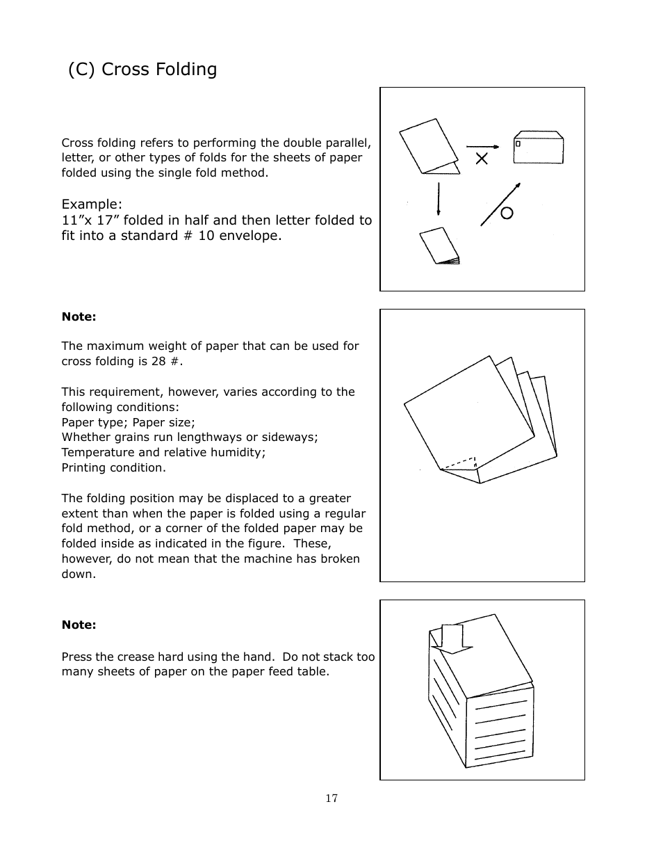 C) cross folding | Formax FD 372 User Manual | Page 17 / 26
