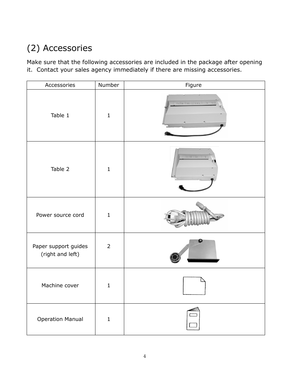 2) accessories | Formax FD 372 User Manual | Page 4 / 26