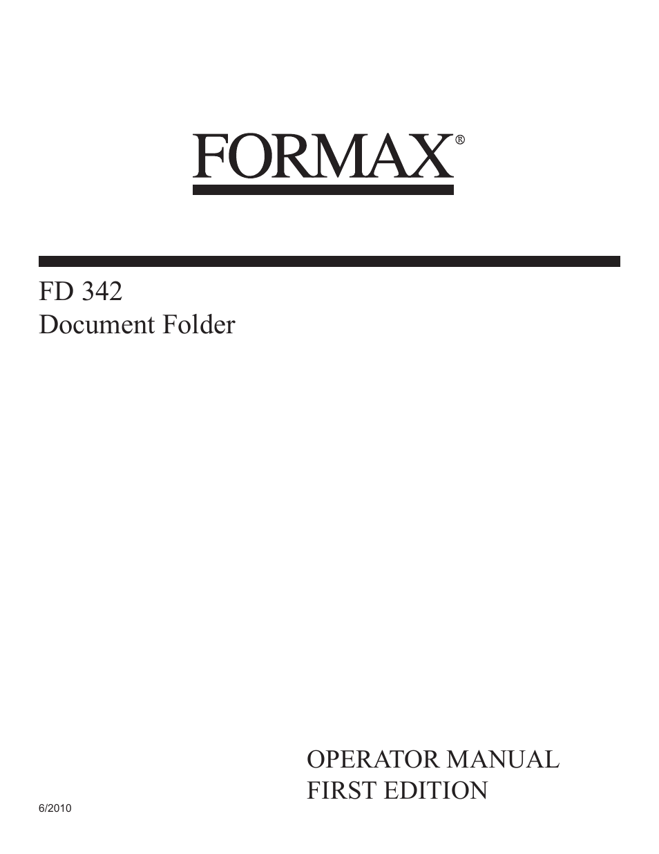Formax FD 342 User Manual | 15 pages