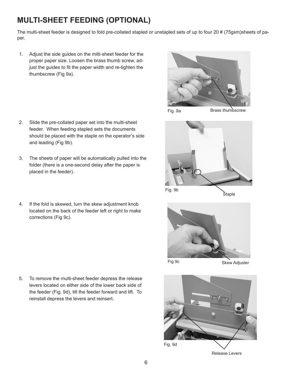 Multi-sheet feeding (optional) | Formax FD 342 User Manual | Page 10 / 15
