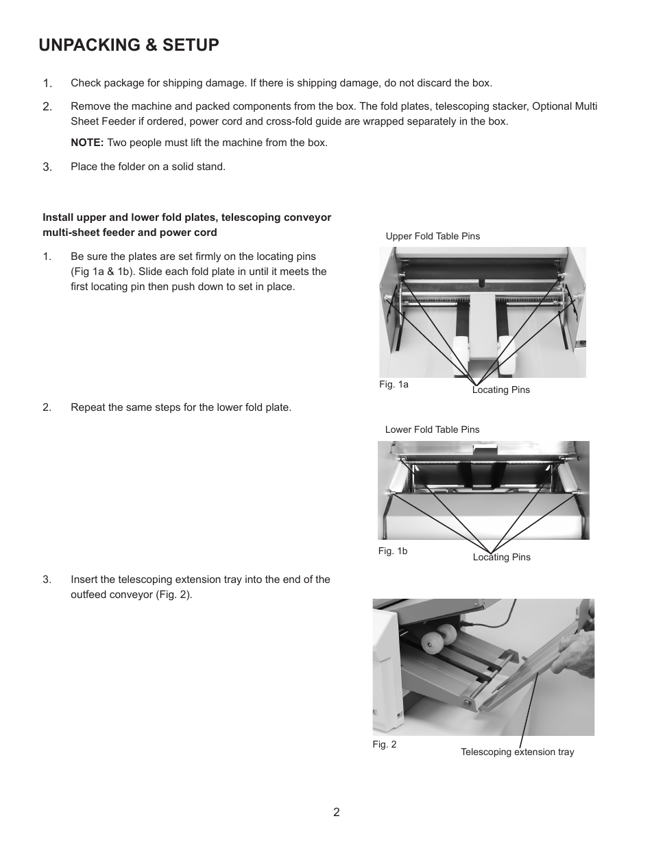 Unpacking & setup | Formax FD 342 User Manual | Page 6 / 15