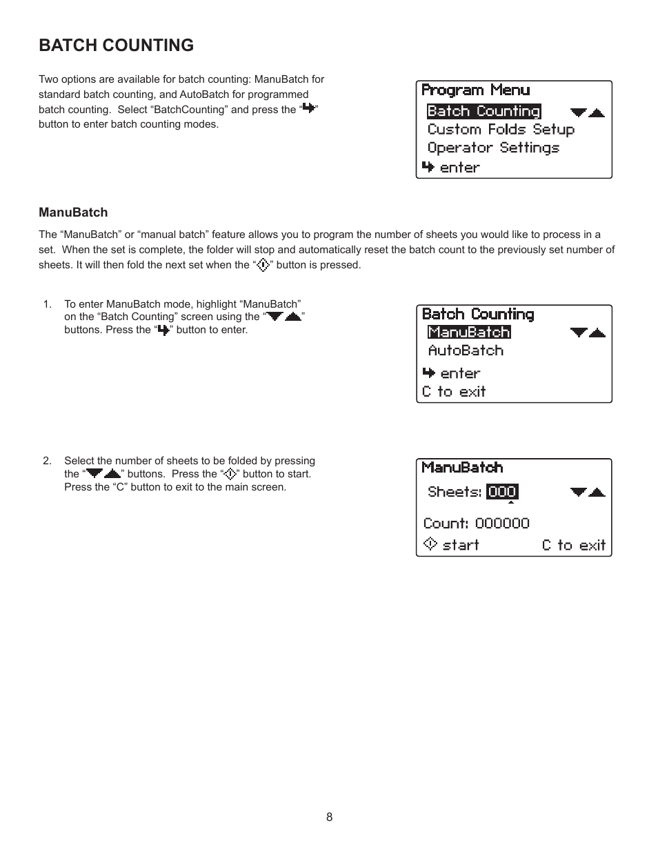 Batch counting | Formax FD 382 / FD 38X User Manual | Page 12 / 27