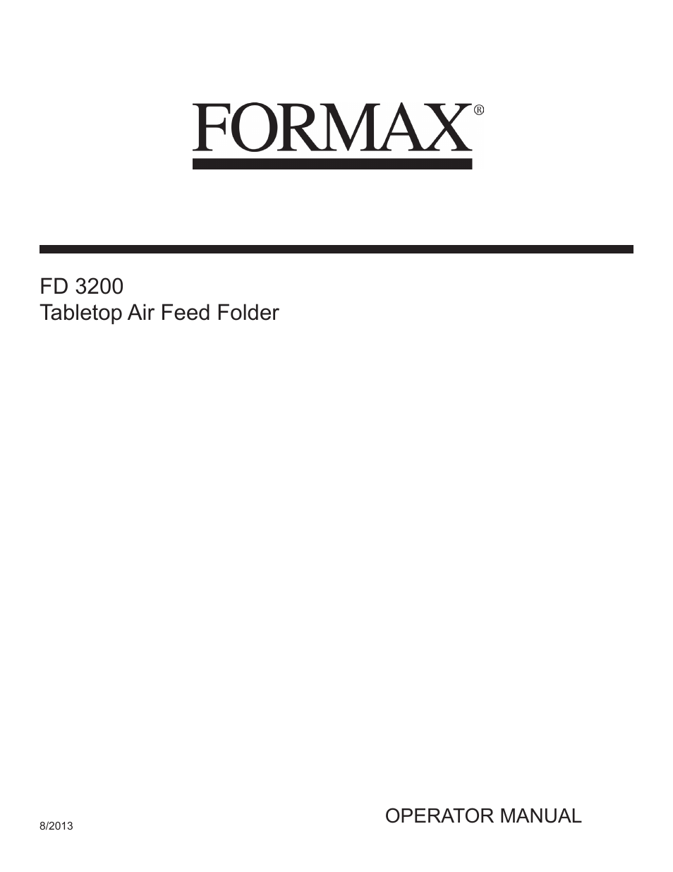 Formax FD 3200 User Manual | 93 pages