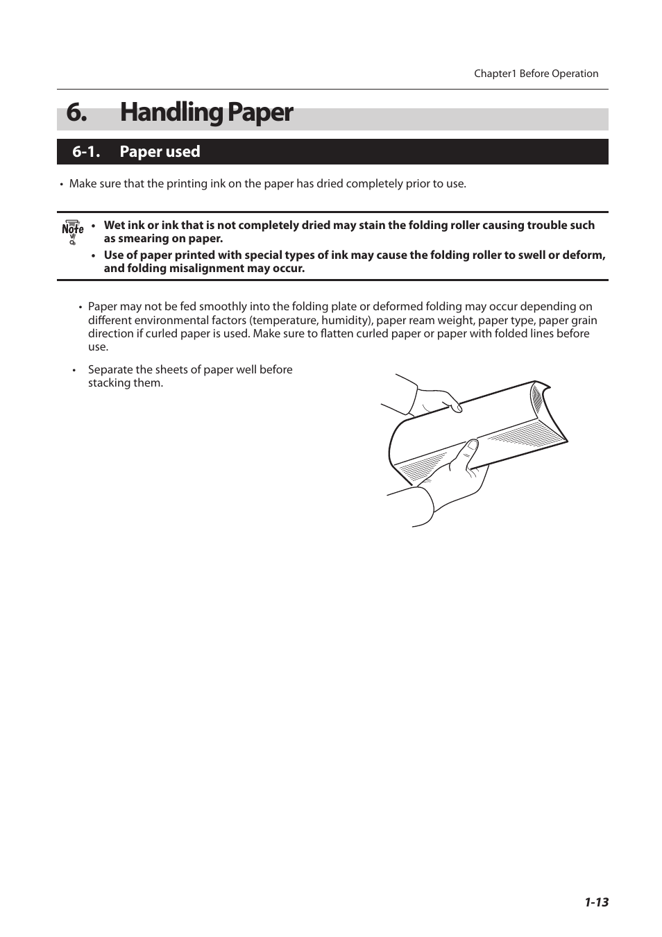 Handling paper, 1. paper used, Handling paper -13 | Paper used -13 | Formax FD 3200 User Manual | Page 22 / 93