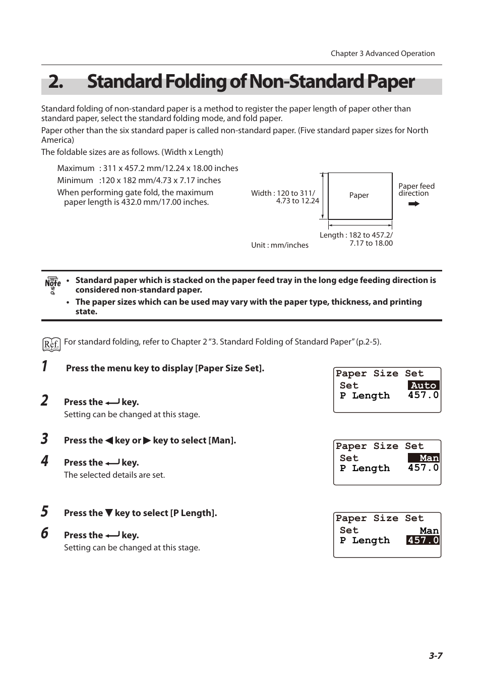 Standard folding of non-standard paper, Standard folding of non-standard, Paper -7 | Formax FD 3200 User Manual | Page 44 / 93