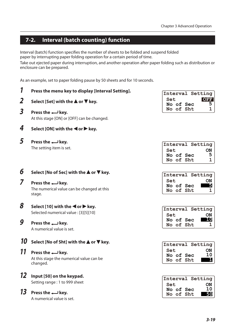 2. interval function, Interval function -19 | Formax FD 3200 User Manual | Page 56 / 93