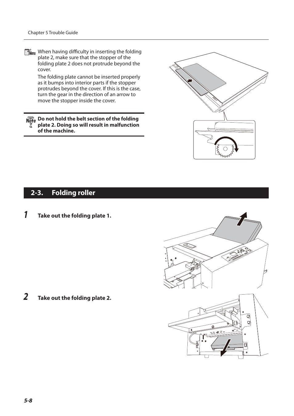 3. folding roller, Folding roller -8 | Formax FD 3200 User Manual | Page 87 / 93