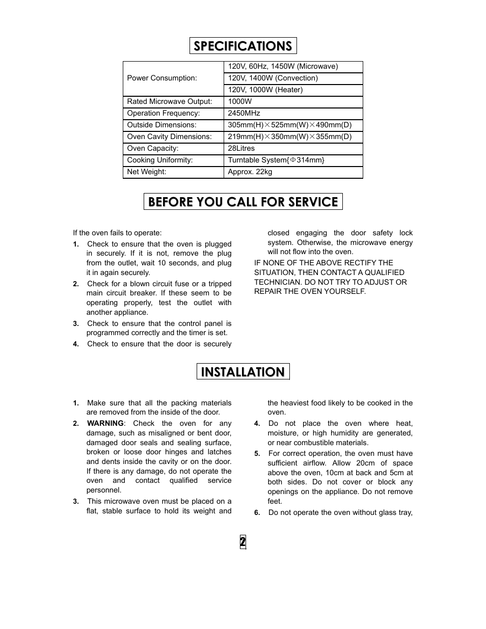 Curtis SMW5500 User Manual | Page 3 / 13