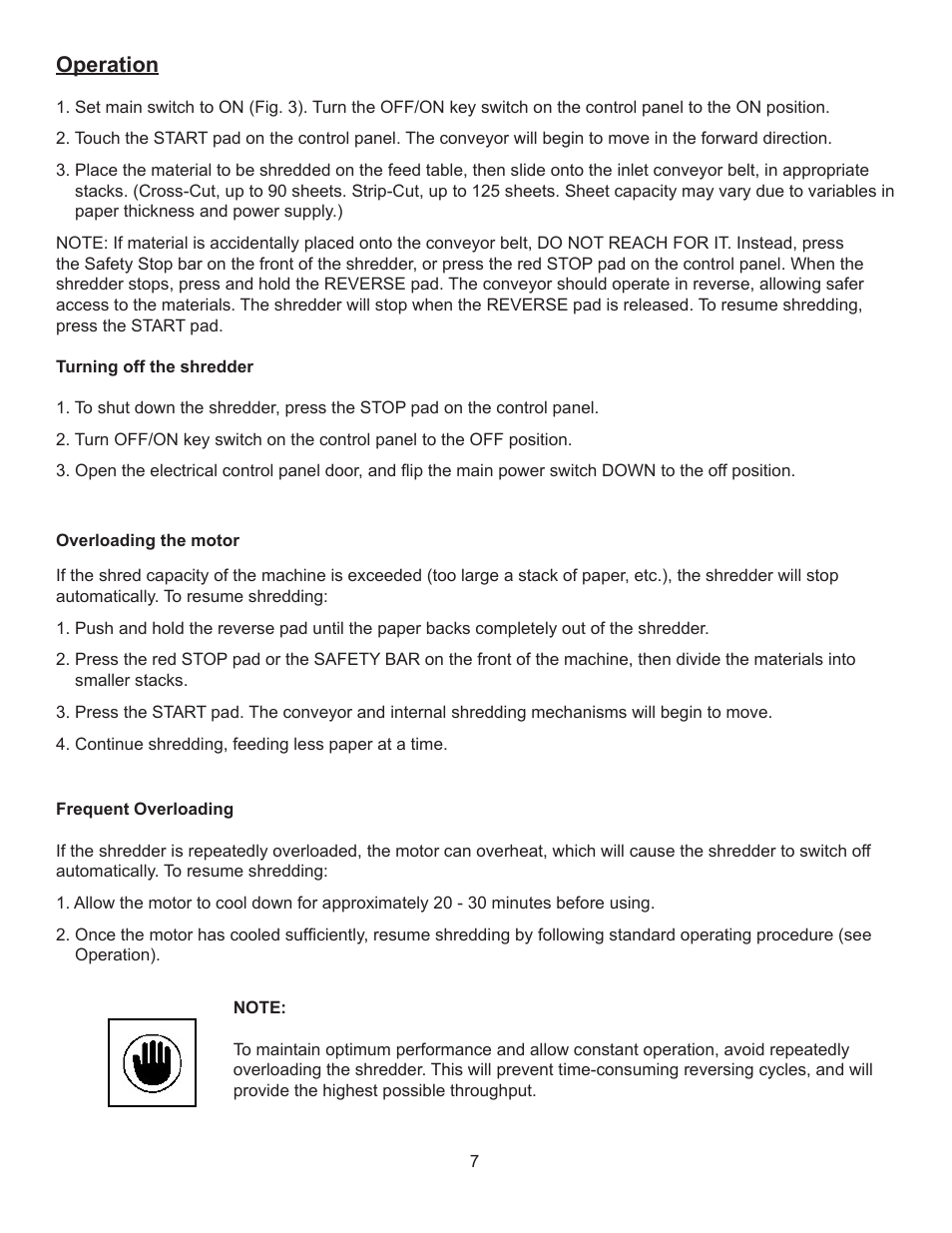 Operation | Formax FD 8804 User Manual | Page 10 / 24
