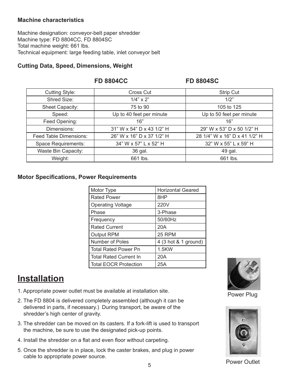 Installation | Formax FD 8804 User Manual | Page 8 / 24