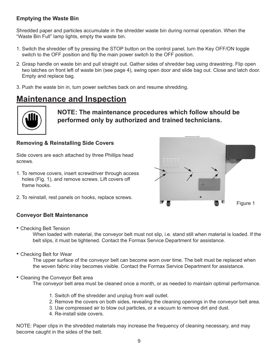 Maintenance and inspection | Formax FD 8904CC User Manual | Page 12 / 27