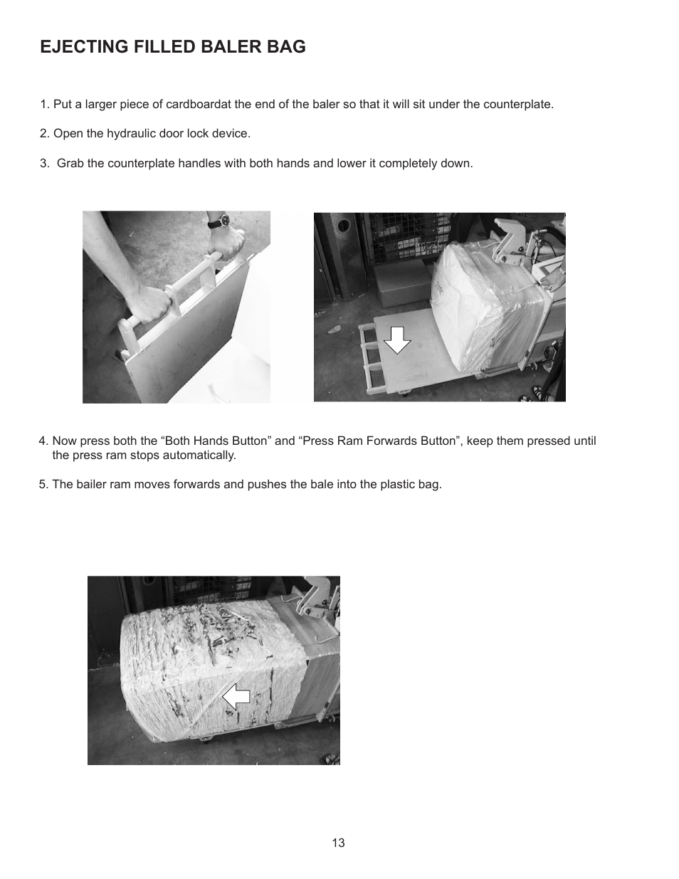 Ejecting filled baler bag | Formax FD 8904B User Manual | Page 16 / 23