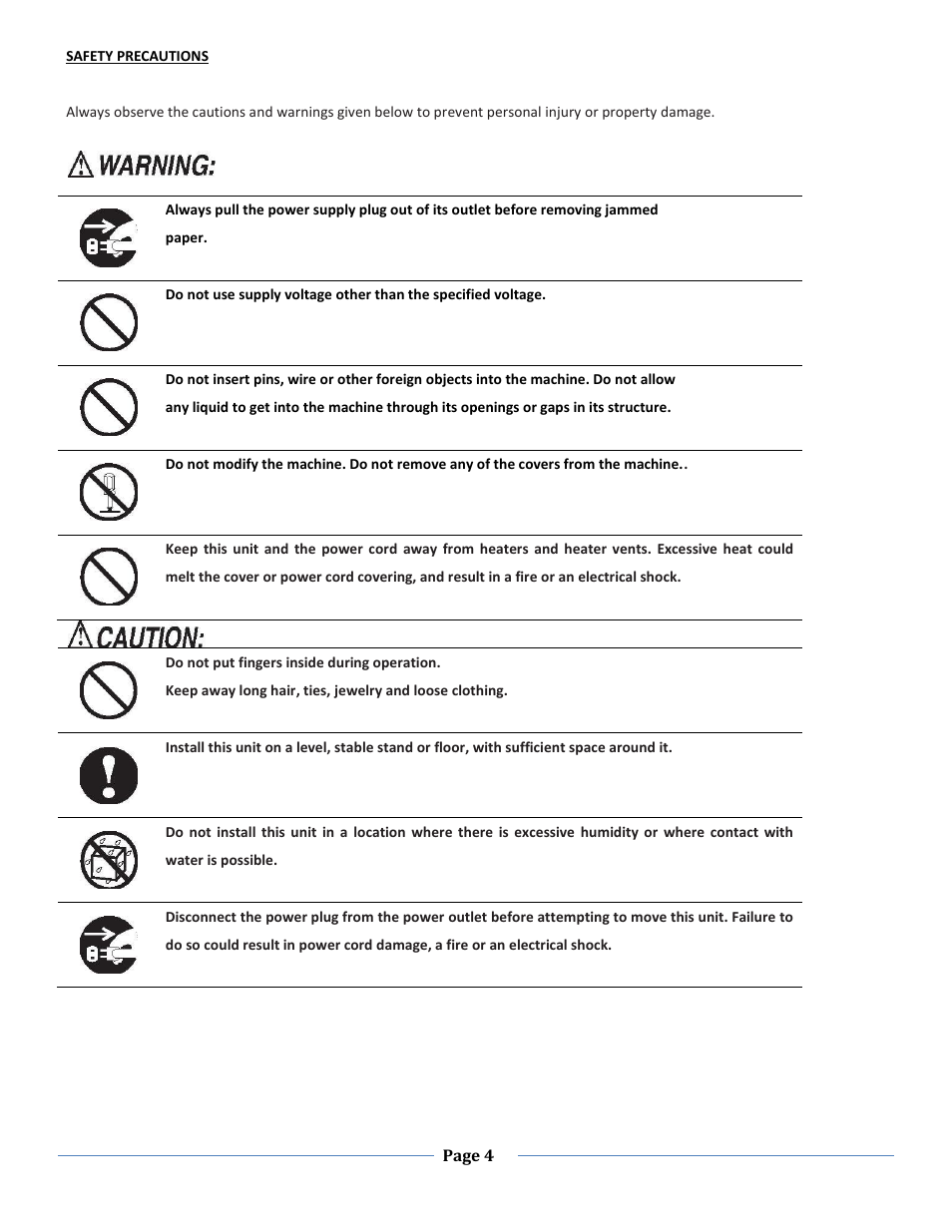 Safety precautions | Formax FD 125 User Manual | Page 4 / 23