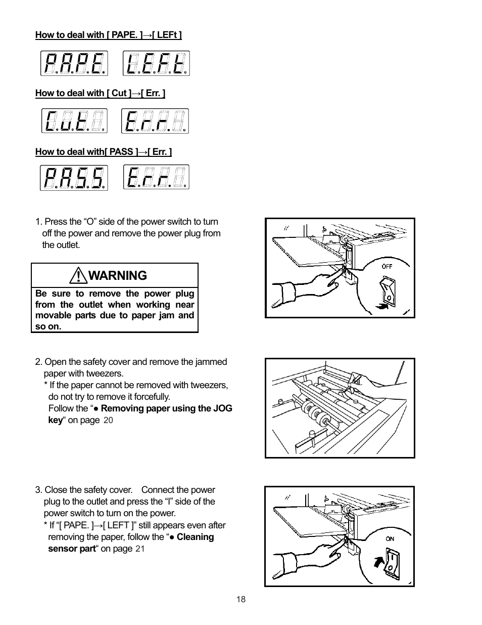 Warning | Formax FD 4170 User Manual | Page 22 / 25