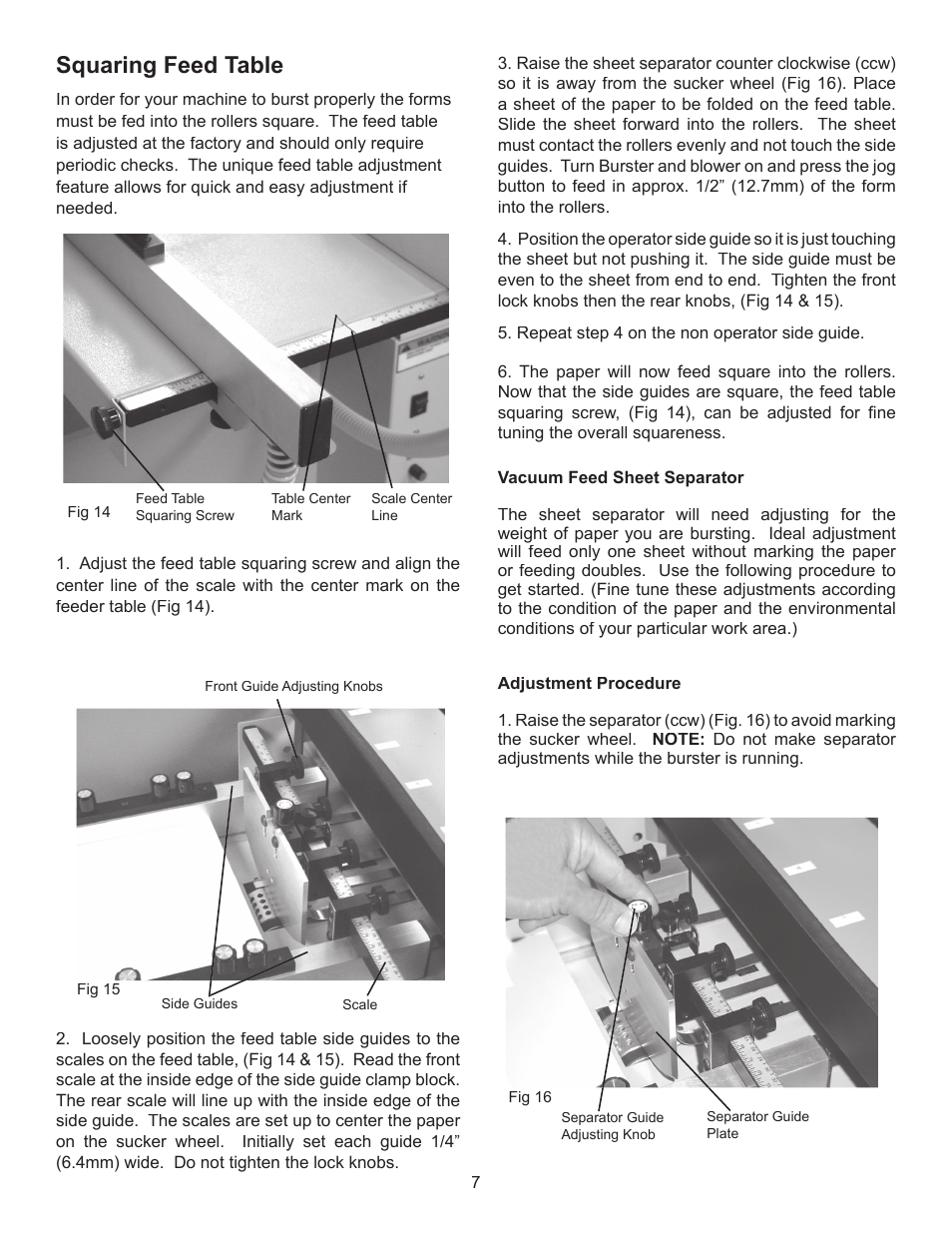 New pic, Squaring feed table | Formax FD 4400 User Manual | Page 11 / 16