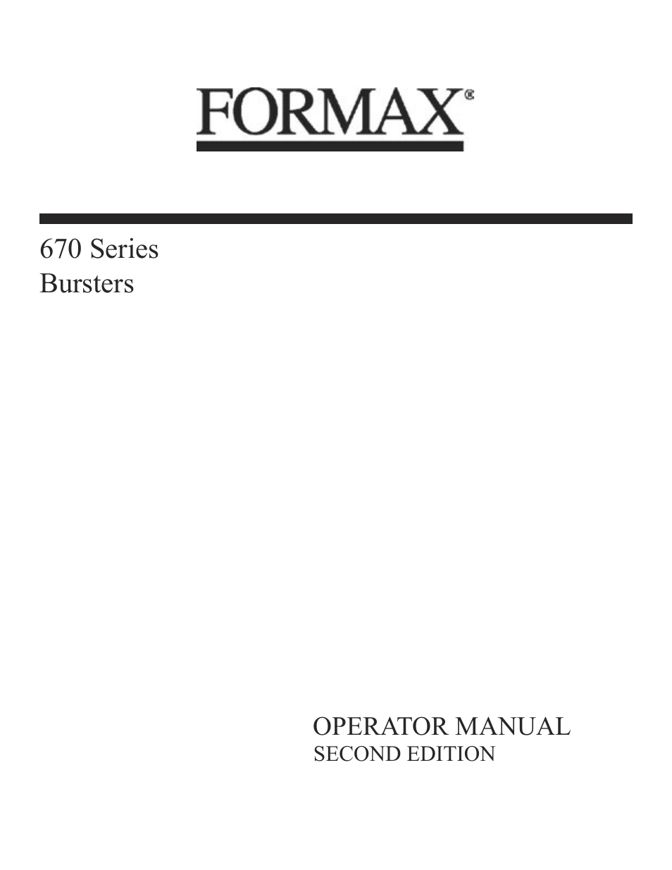 Formax FD 670 User Manual | 18 pages