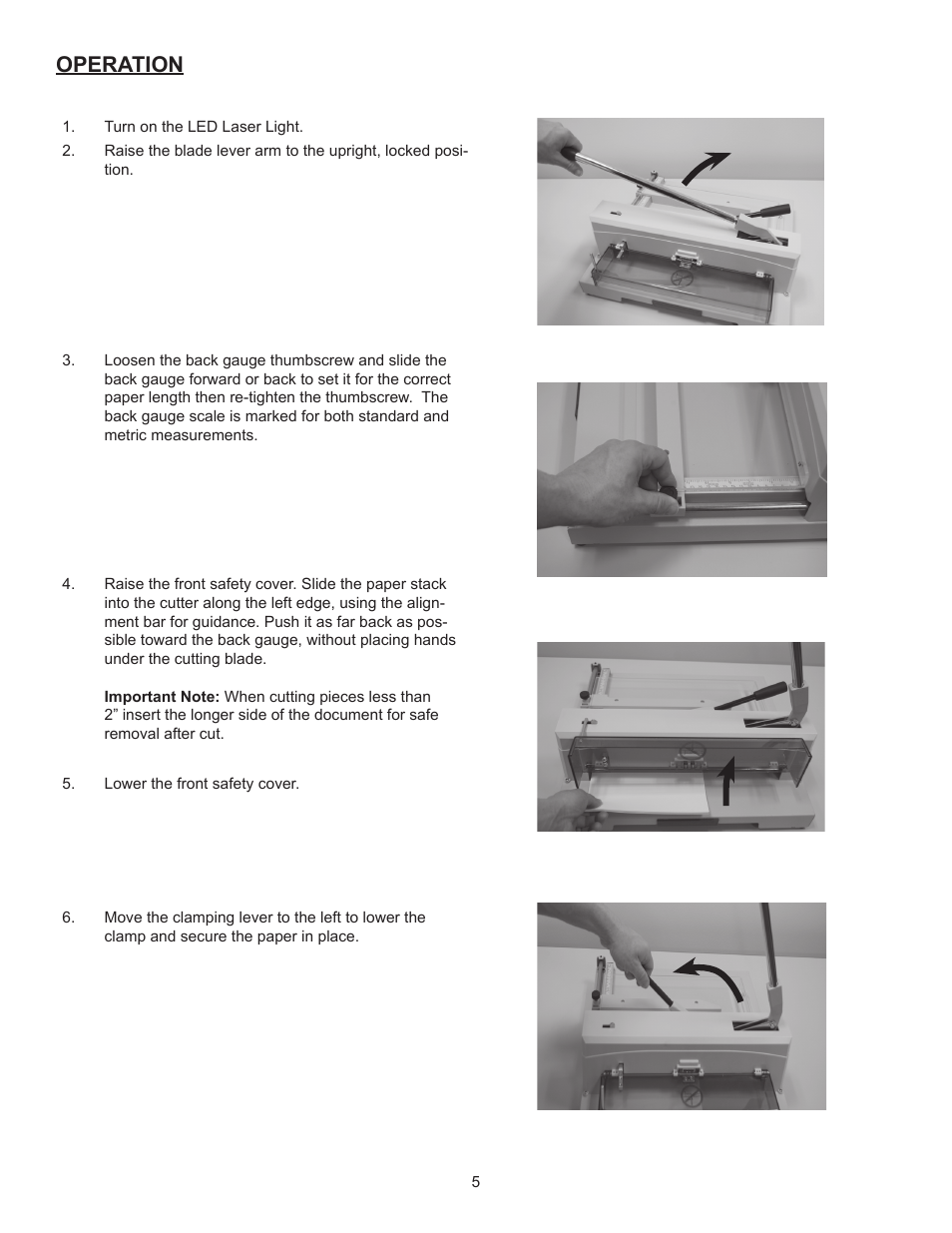 Operation | Formax Cut-True 13M User Manual | Page 8 / 12