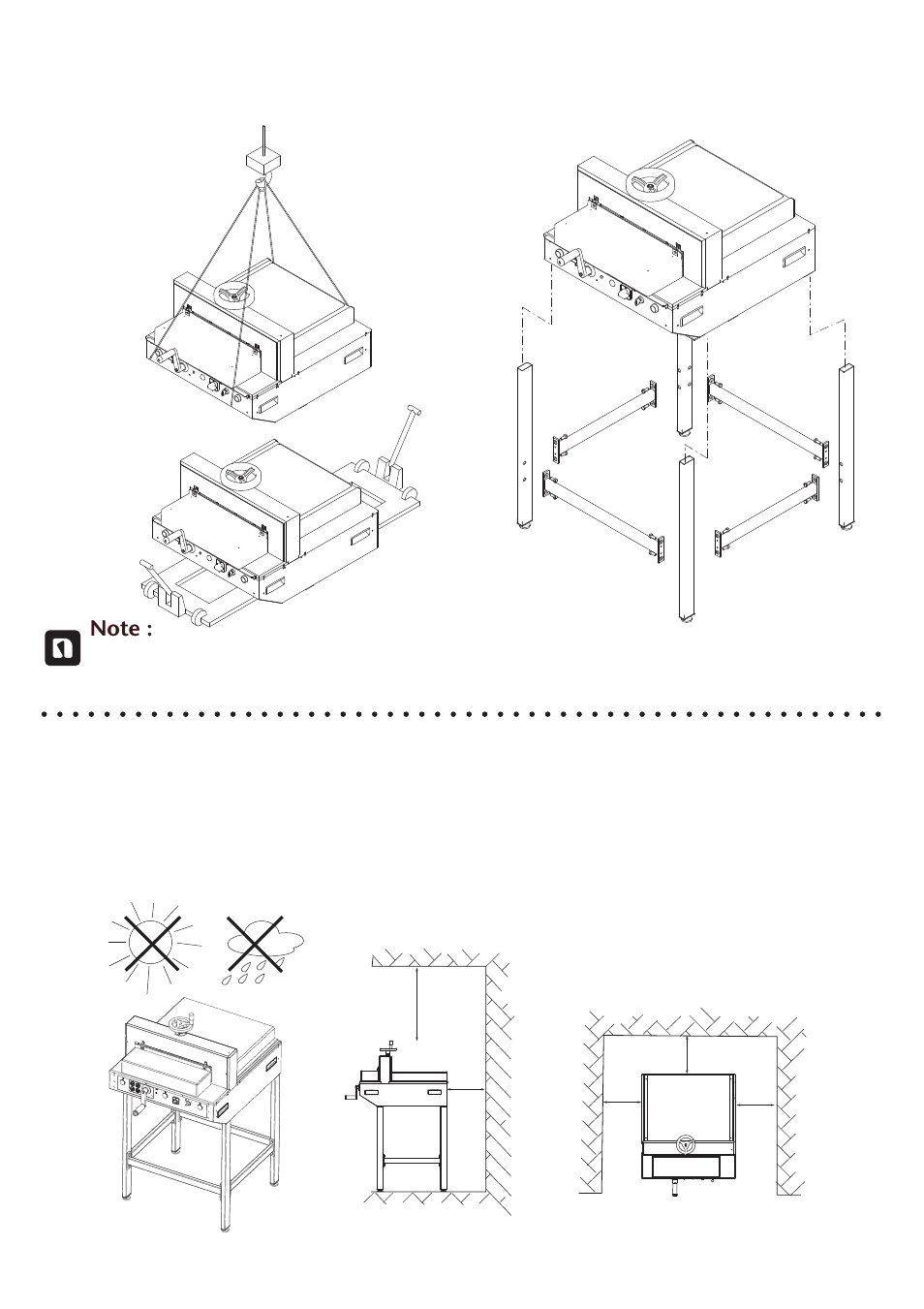 Transportation, Setting the machine and choosing base | Formax Cut-True 22S User Manual | Page 5 / 13