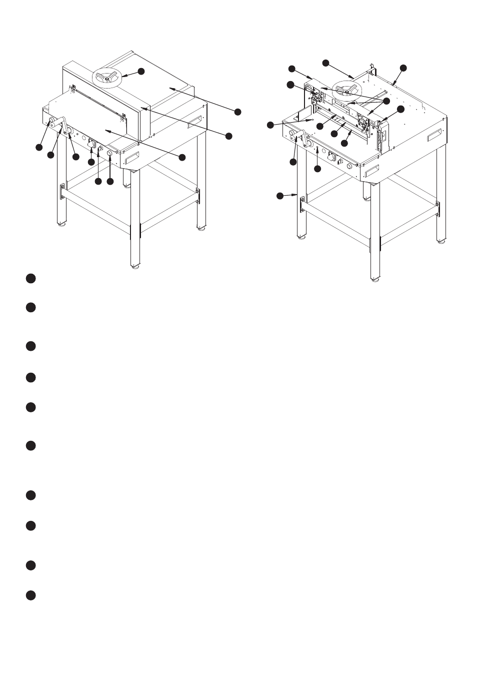 Getting to know your paper guillotine, Blade holder, Blade | Cutting stick, Safety guard, Select switch, Safety guard system(interlock device), Clamp hand wheel, Cover, Carrier(cutter base) | Formax Cut-True 22S User Manual | Page 8 / 13