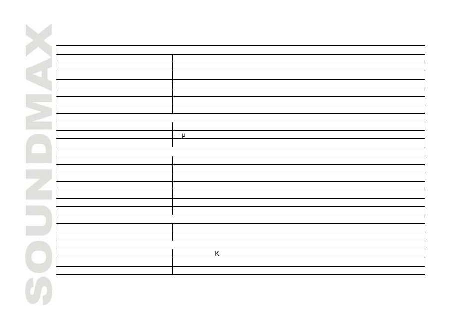 Specification | SoundMax SM-CMD3010 User Manual | Page 26 / 53