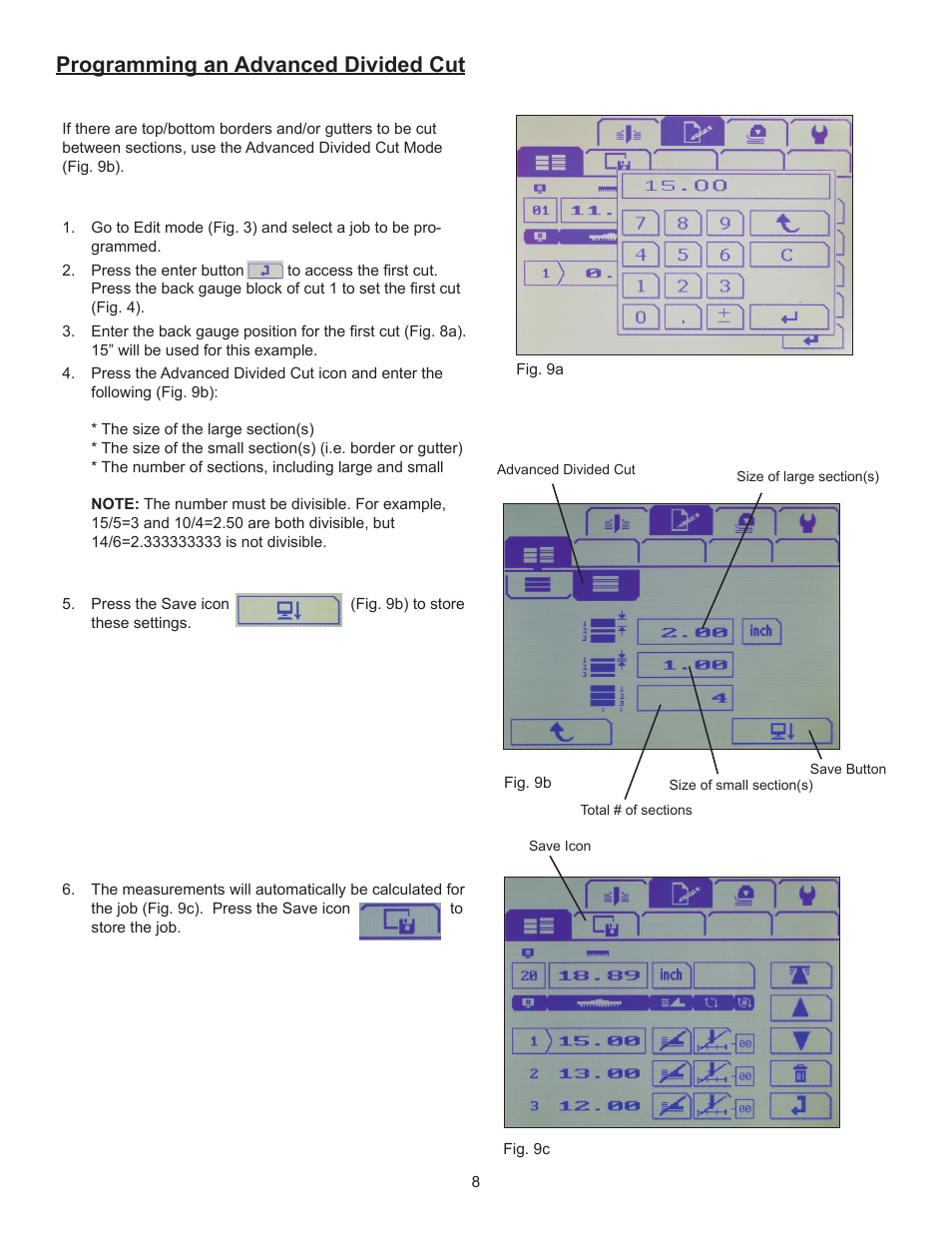 Programming an advanced divided cut | Formax Cut-True 27A User Manual | Page 11 / 20