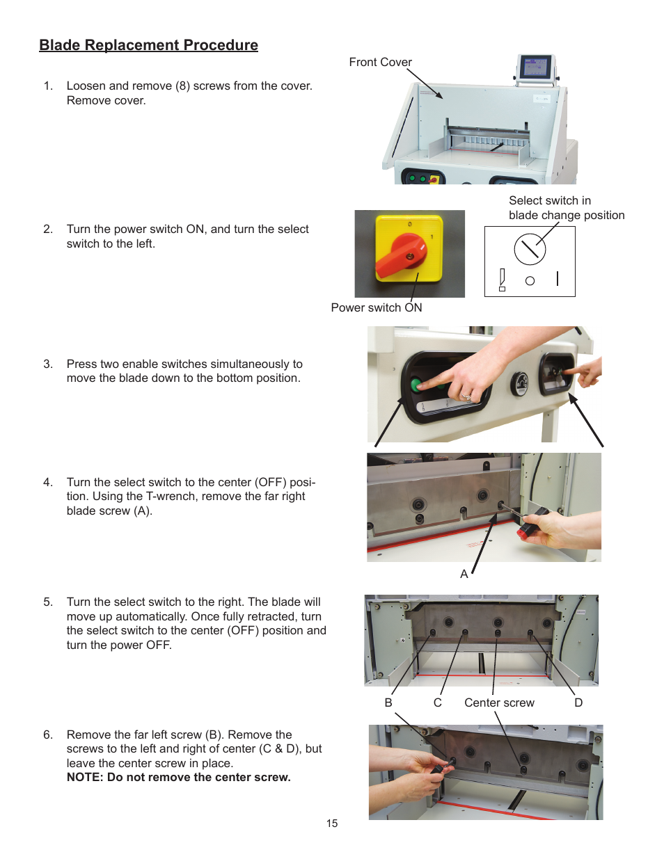 Blade replacement procedure | Formax Cut-True 27A User Manual | Page 18 / 20