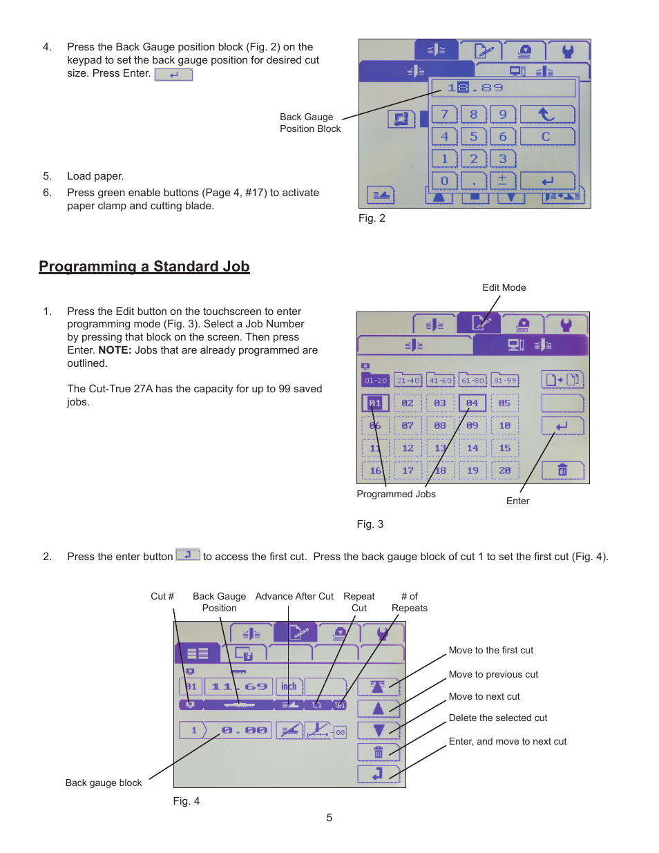 Programming a standard job | Formax Cut-True 27A User Manual | Page 8 / 20