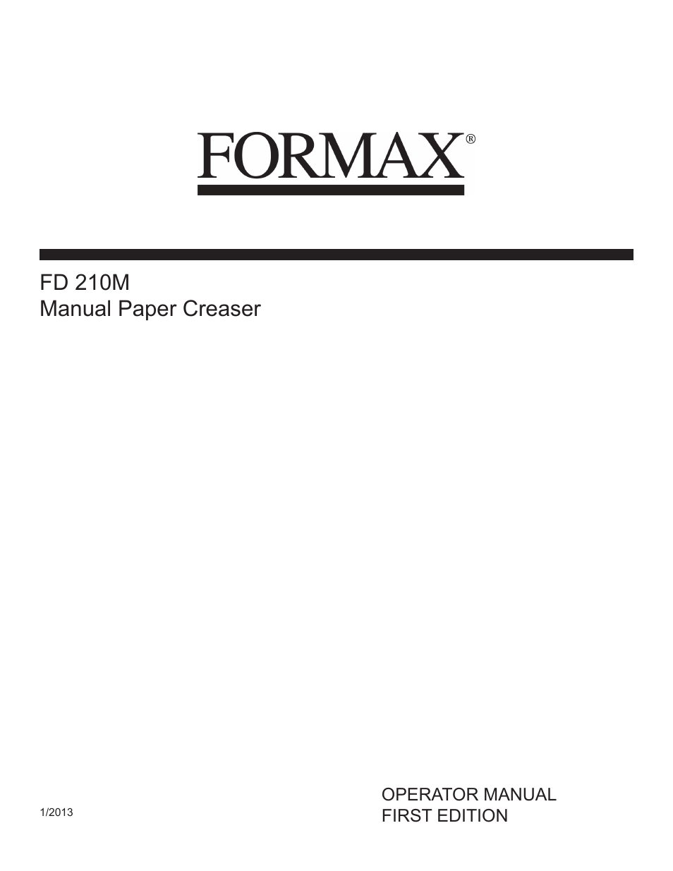 Formax FD 210M User Manual | 4 pages
