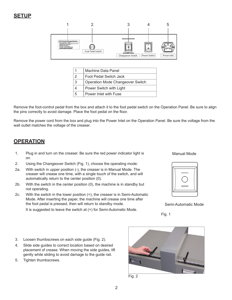 Setup, Operation | Formax FD 215S User Manual | Page 4 / 6