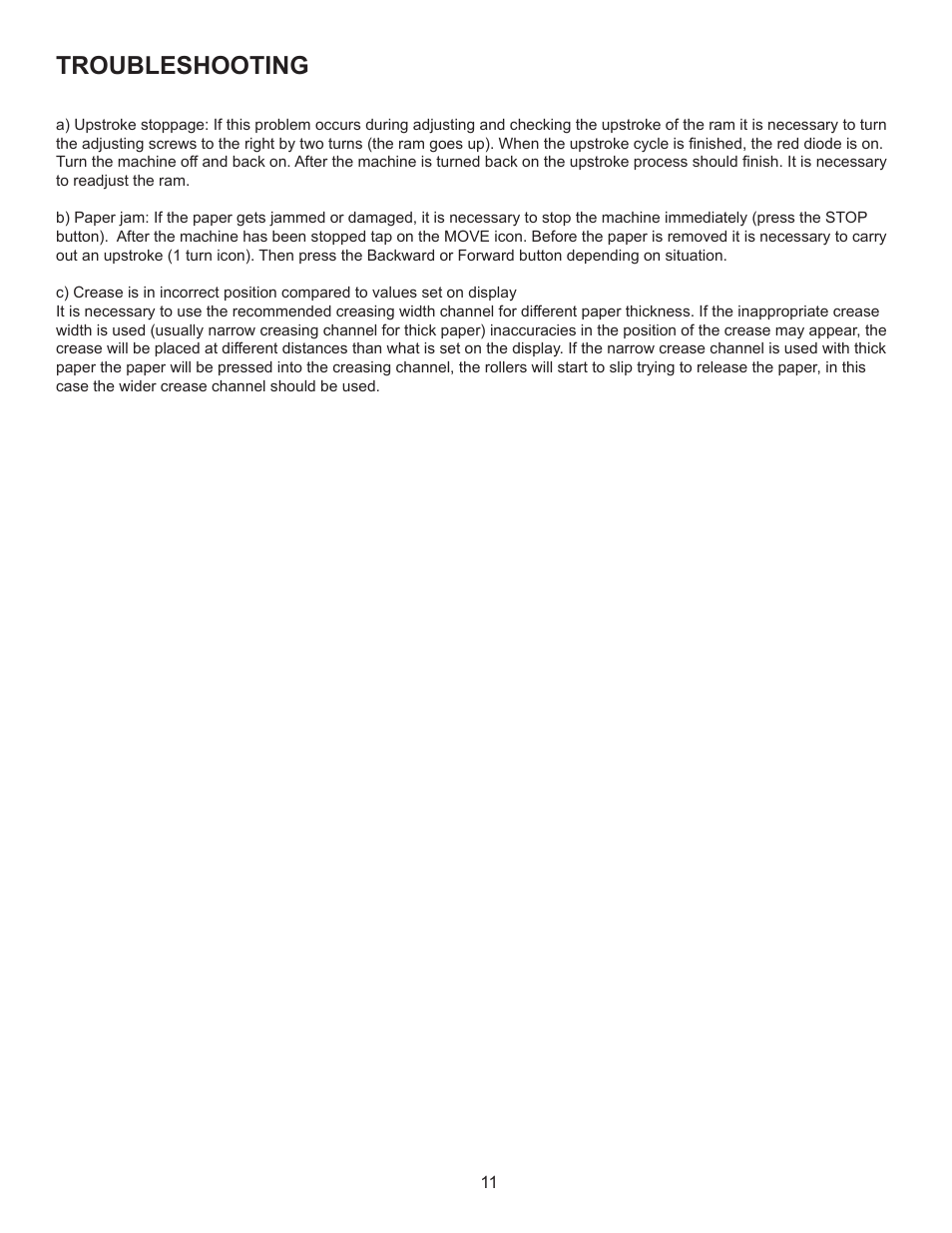Troubleshooting | Formax FD 230 User Manual | Page 15 / 15