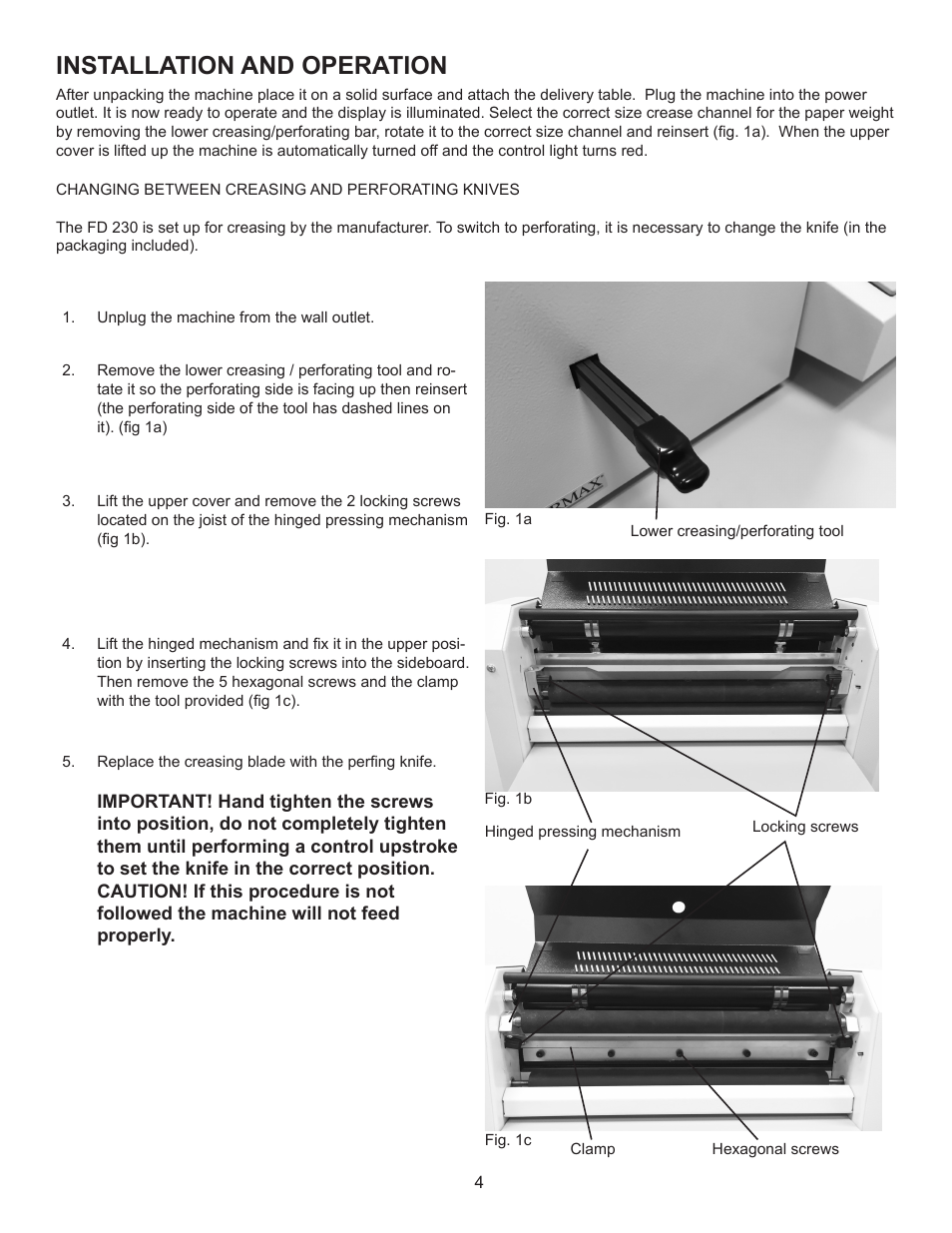 Installation and operation | Formax FD 230 User Manual | Page 8 / 15