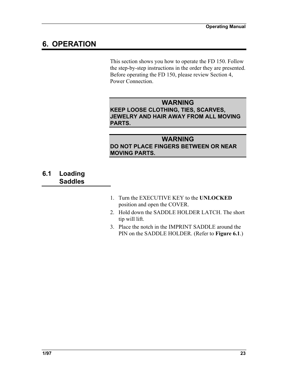 Operation | Formax FD 150 User Manual | Page 27 / 48