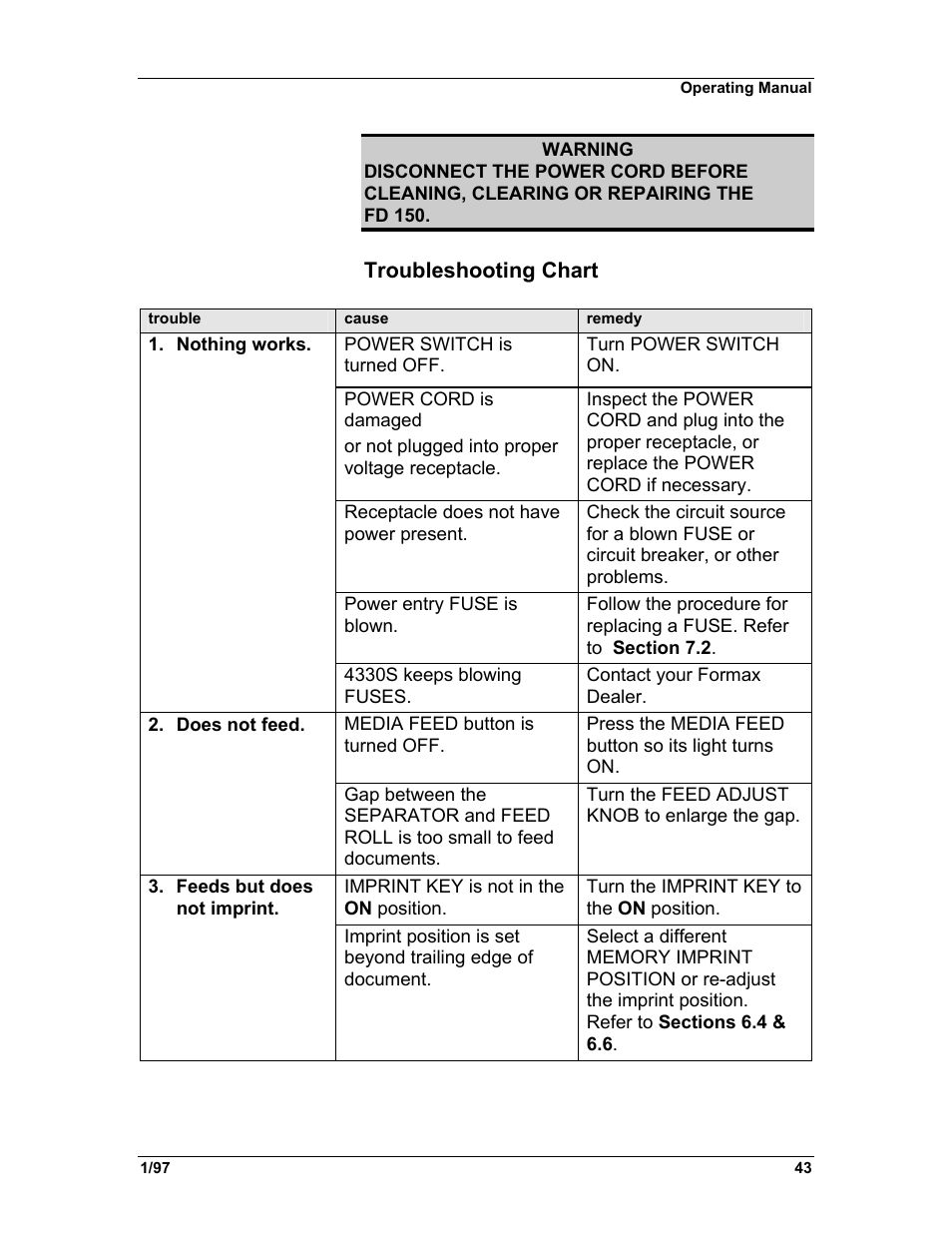 Formax FD 150 User Manual | Page 47 / 48