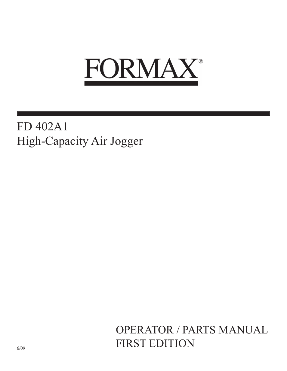 Formax FD 402A1 Operator Manual User Manual | 6 pages