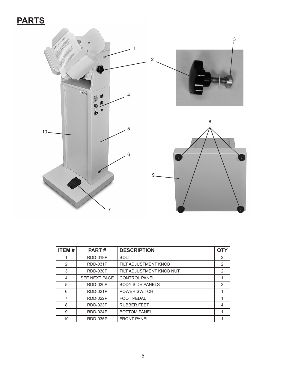 Parts | Formax FD 404A1 Operator / Parts Manual User Manual | Page 9 / 12