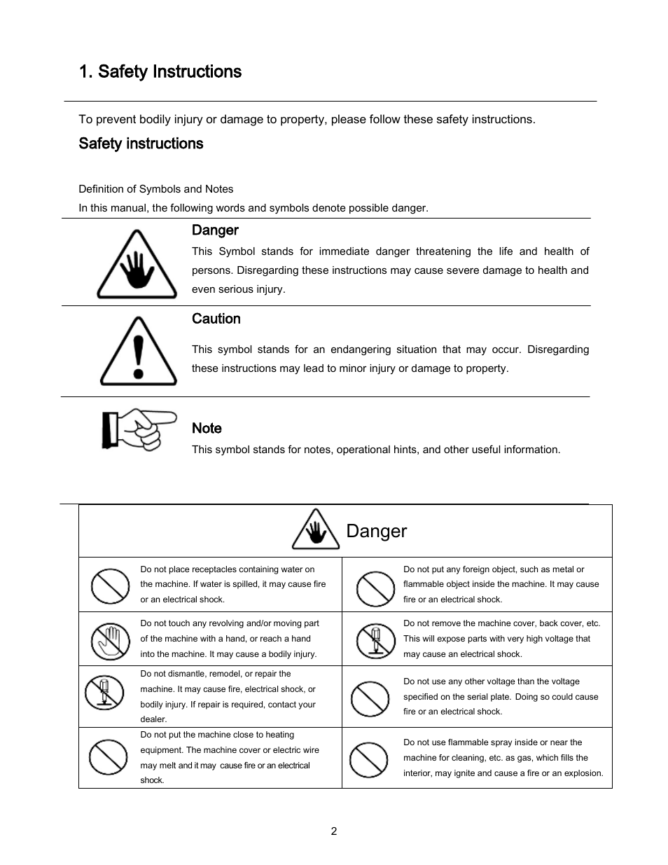 Safety instructions, Danger, Caution | Formax FD 402TA1 User Manual | Page 3 / 9