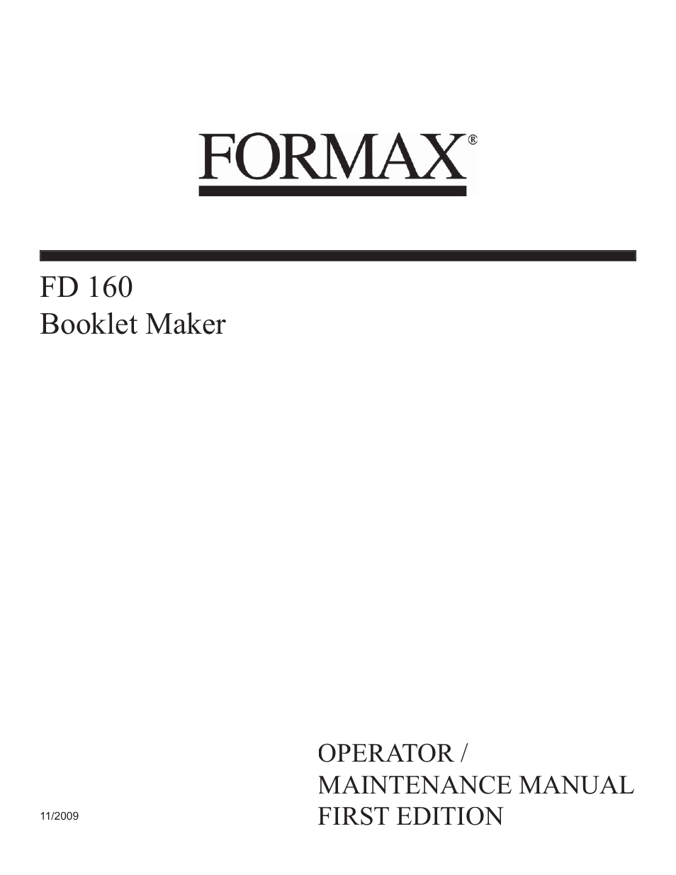 Formax FD 160 User Manual | 13 pages