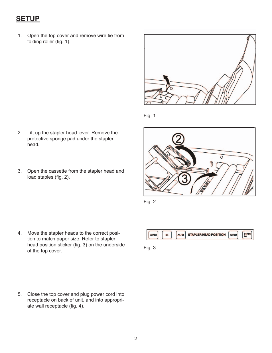 Setup | Formax FD 180 User Manual | Page 6 / 25