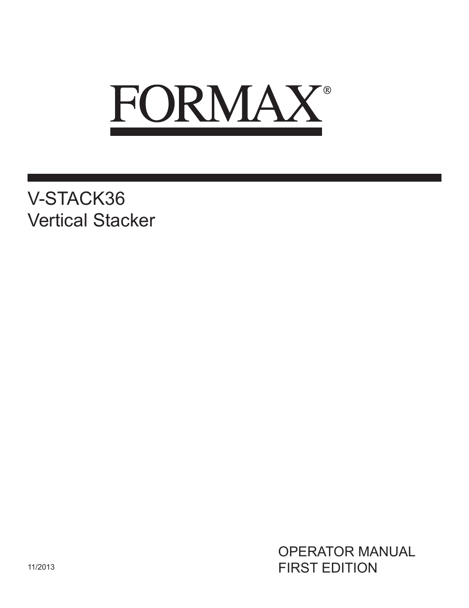 Formax V-STACK36 User Manual | 7 pages