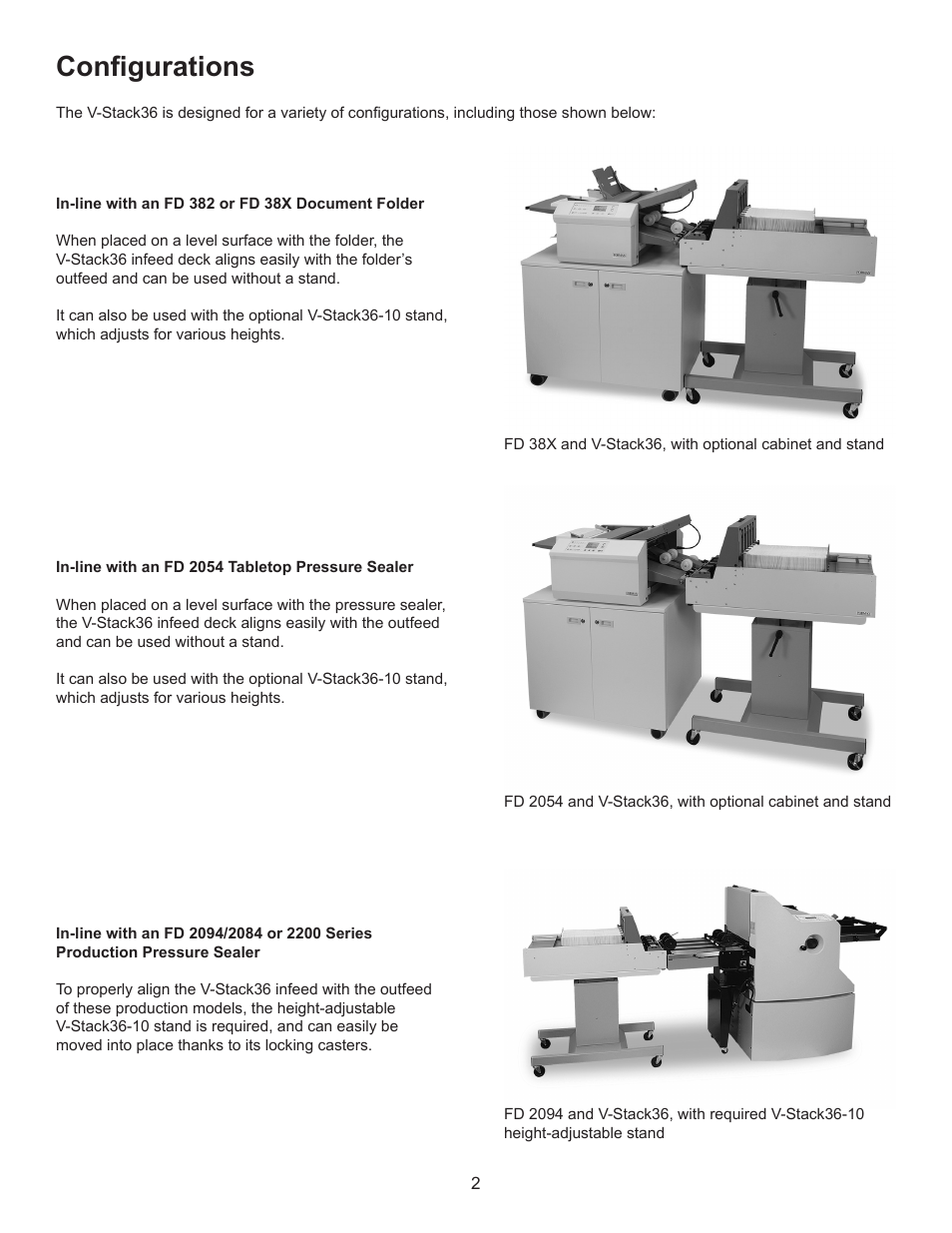 Configurations | Formax V-STACK36 User Manual | Page 4 / 7