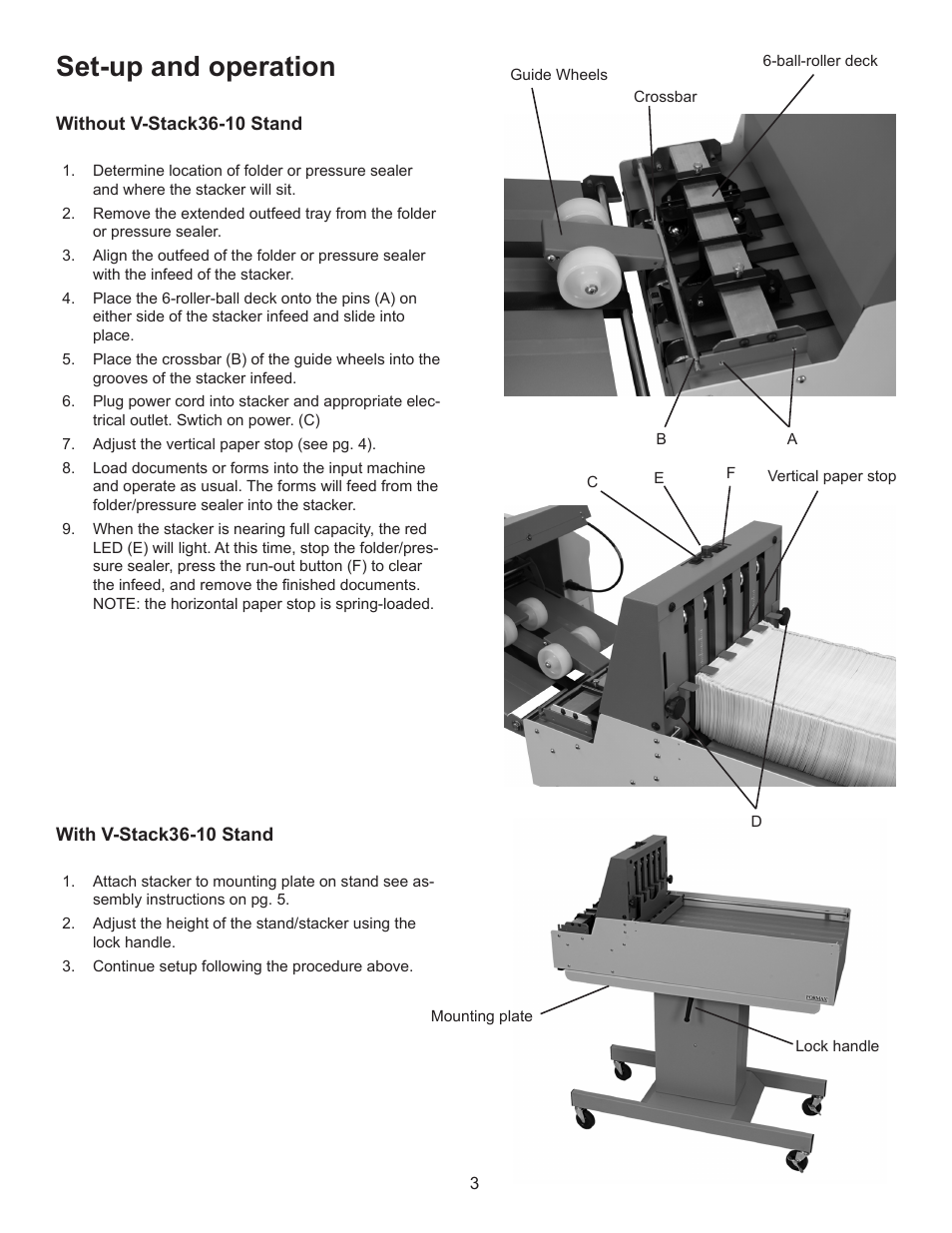 Set-up and operation | Formax V-STACK36 User Manual | Page 5 / 7