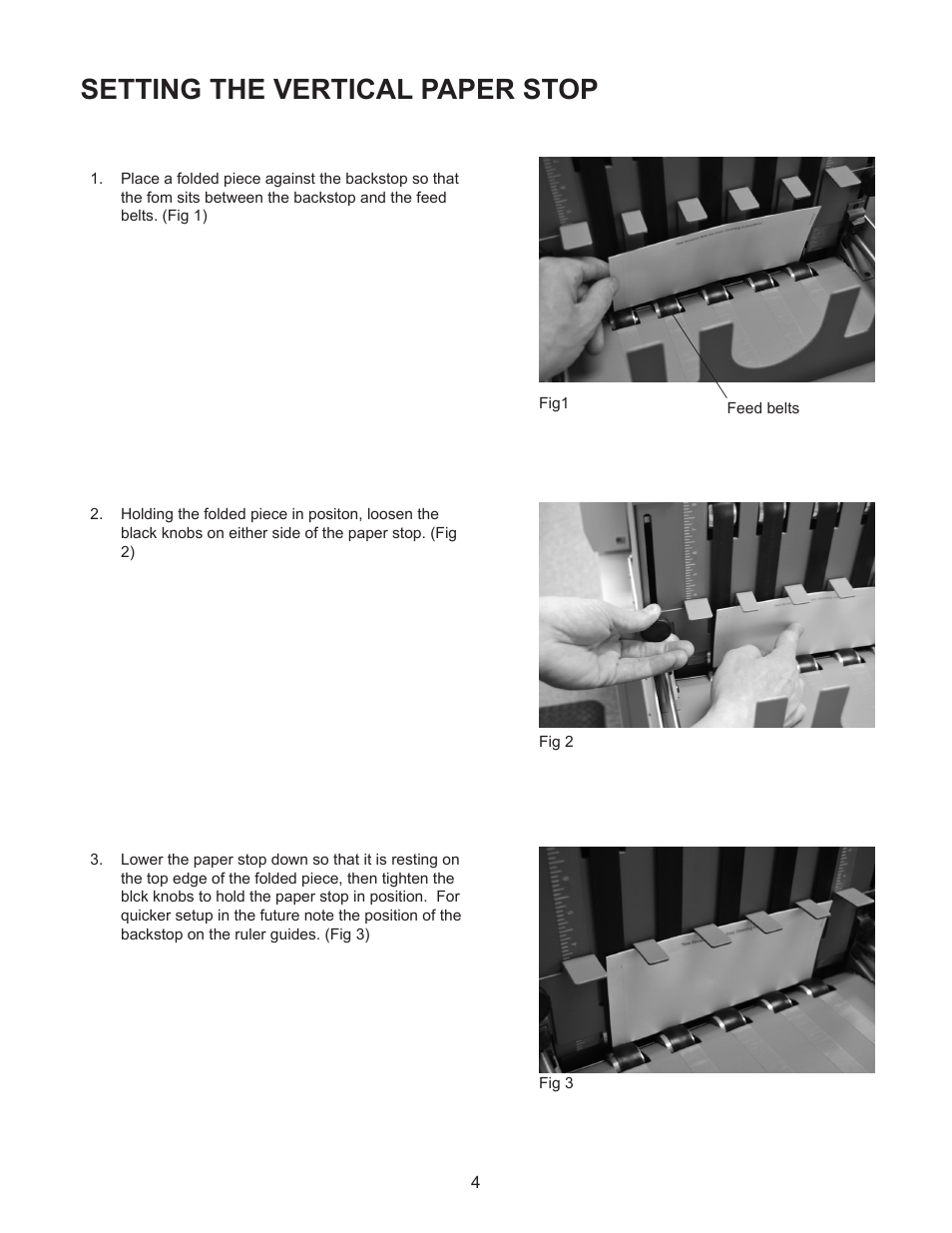 Setting the vertical paper stop | Formax V-STACK36 User Manual | Page 6 / 7