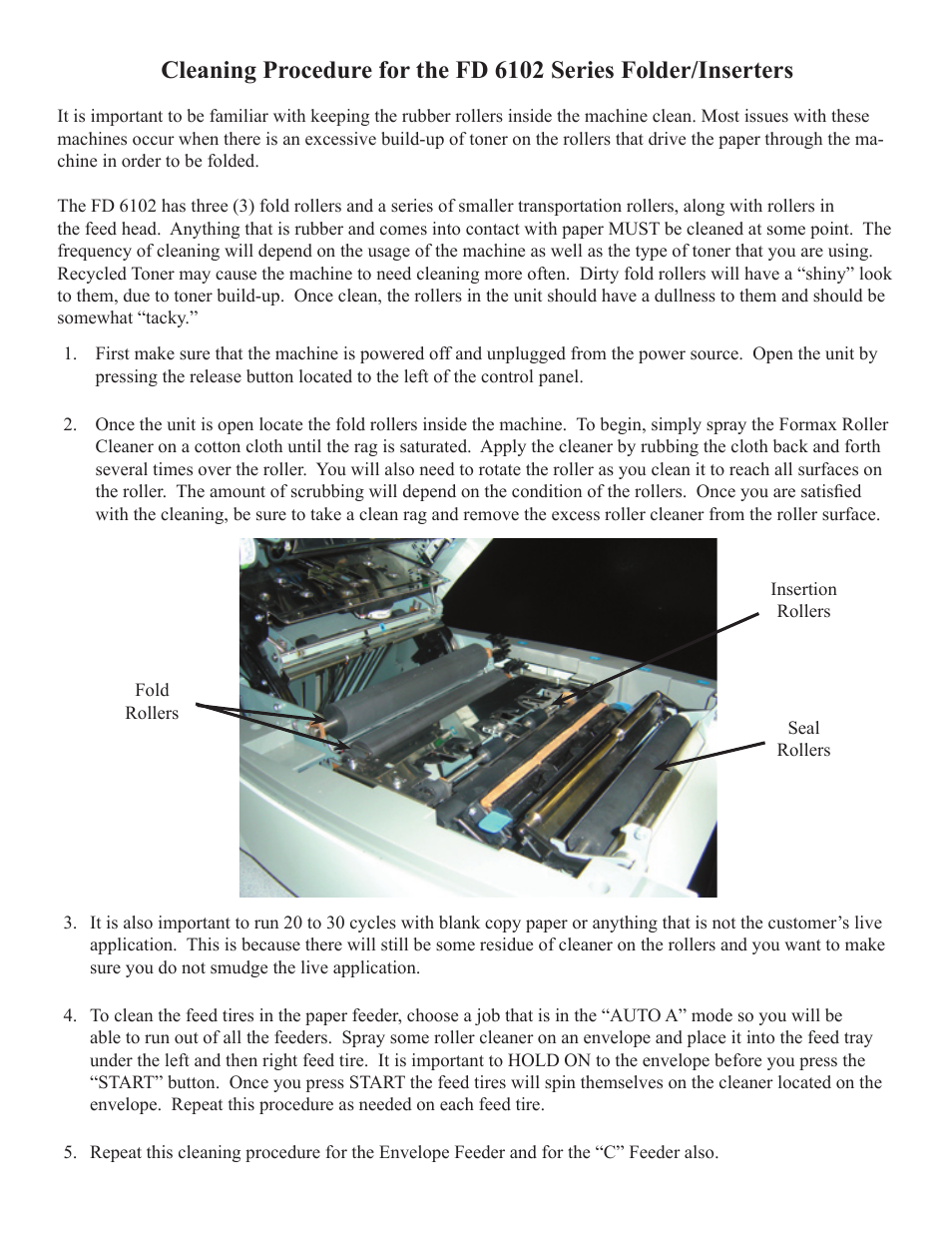 Formax Roller Cleaning Kit Instructions User Manual | Page 2 / 2