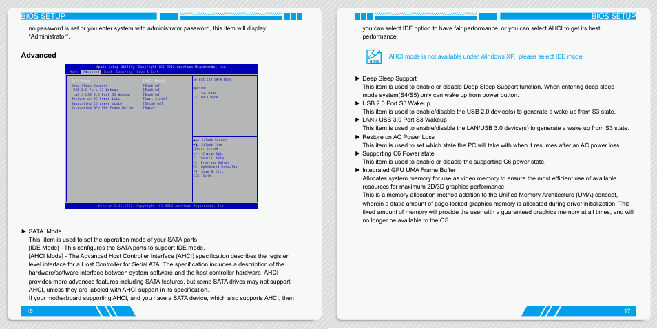 Advanced, Bios setup | Foxconn AT-5570 User Manual | Page 12 / 21