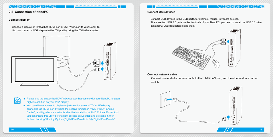 2 connection of nanopc, Connect display, Connect usb devices | Connect network cable | Foxconn AT-5570 User Manual | Page 9 / 21