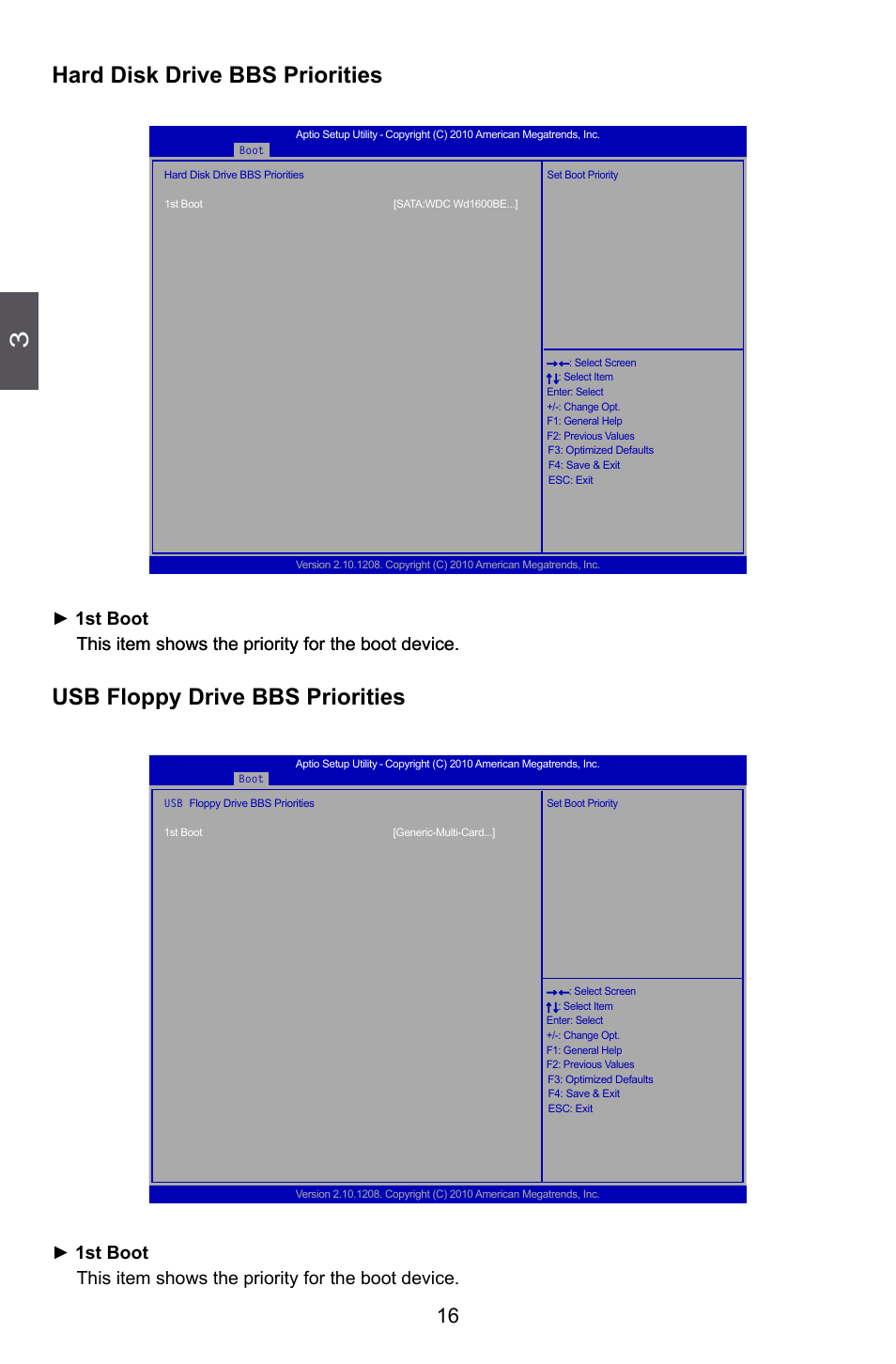 Hard disk drive bbs priorities, Usb floppy drive bbs priorities | Foxconn nT-A3550 User Manual | Page 21 / 31