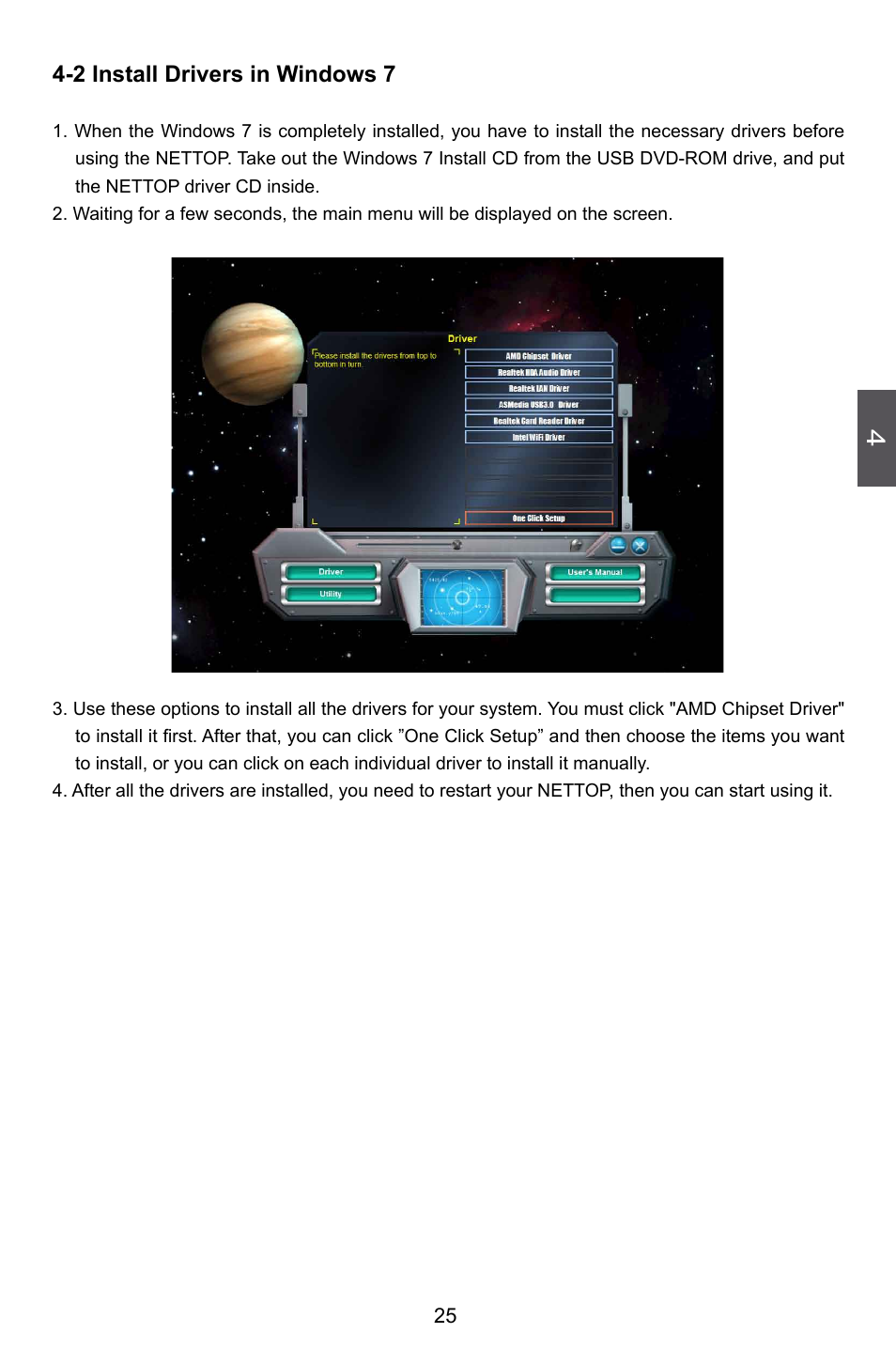 Install drivers in windows 7 | Foxconn nT-A3550 User Manual | Page 30 / 31
