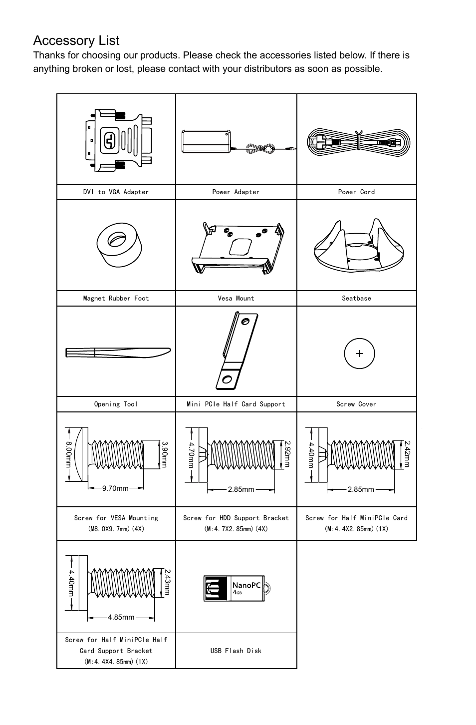 Accessory list | Foxconn nT-A3800 User Manual | Page 5 / 33