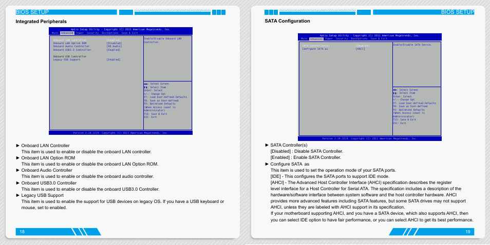 Integrated peripherals, Sata configuration, Integrated peripherals sata configuration | Bios setup | Foxconn AT-5250 User Manual | Page 13 / 22